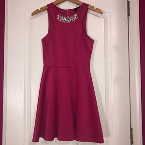 Trixxi Pink Fit & Flare Embellished Dress